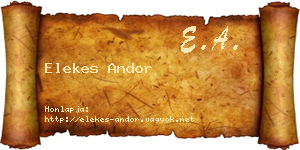 Elekes Andor névjegykártya