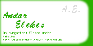 andor elekes business card